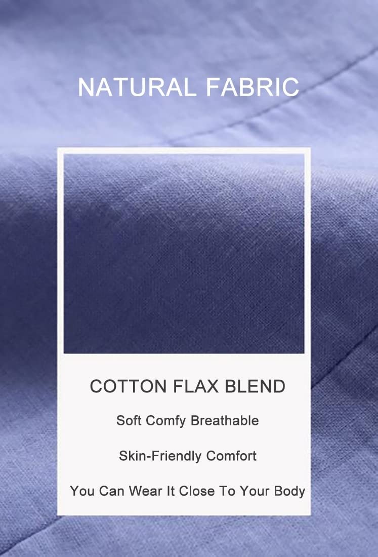Jofemuho Womens Casual Solid Cotton Linen 3/4 Sleeve Short OL Work Blazer Jacket Coat Pocket with Flip Cover - Image 3